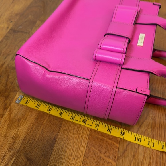 Kate Spade Villabella Quinn Leather Pink Bow polka Dot Purse Tote Bag - Picture 5 of 9